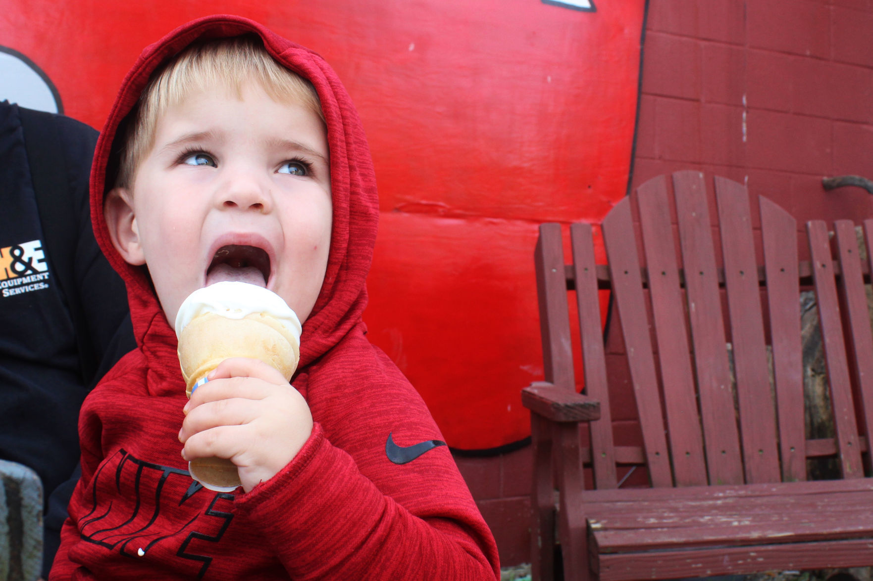 Wade Dresher, 2, enjoys his ice cream